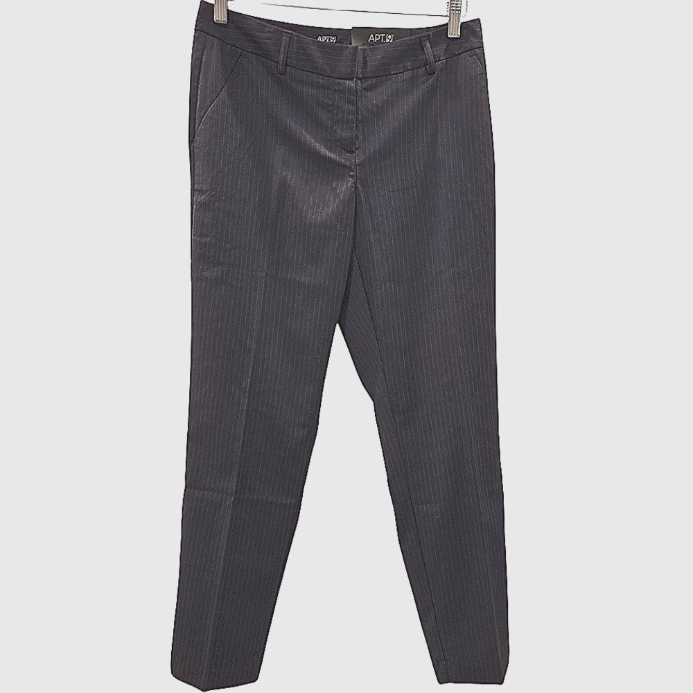 Apt. 9 Modern Fit Slim Ankle Pant Women's Navy Stripe 4 Office Siren Classiccore